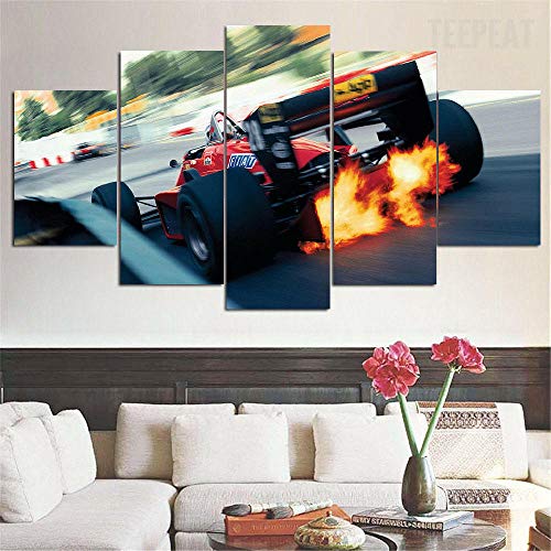 199Tdfc Puzzle Pintura Del Cartel Gran Enmarcado F1 Fórmula Uno Ferrari Car Canvas Print Wall Art Home 5 Piezas