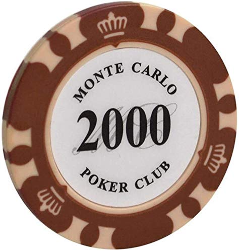 25pcs / Lot Clay Poker Chips Texas Poker Chip Set Metal Monedas Crown Monte Carlo Chips Poker Club Accesorios
