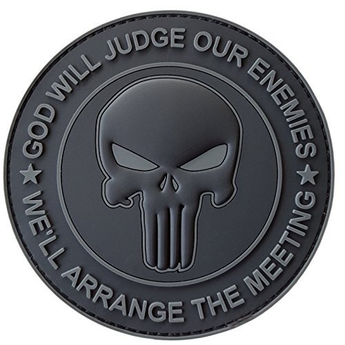 2AFTER1 All Black God Will Judge Our Enemies Punisher Skull Subdued DEVGRU Navy Seals PVC Hook-and-Loop Patch