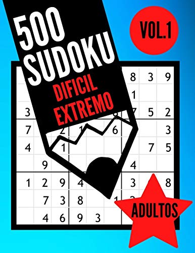 500 Sudoku dificil extremo adultos Vol.1: Libro Sudoku para adultos | 500 Sudoku experto - 9x9 con soluciones - | Juego Sudoku muy dificil | Libro de ... ( 21.59 x27.94 cm ) (BMA Sudoku Experto)