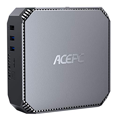 ACEPC Mini-PC Inter Celeron J3455 Prozessor, 8GB RAM/128GB ROM Window 10 Pro Mini computadora, Dual Band WiFi 2.4G/5G,4K HD, Gigabit Ethernet,2.5 Pulgadas SATA HDD/SSD…