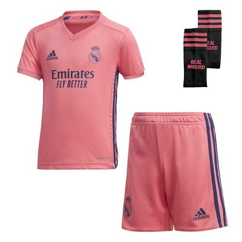 Adidas Real Madrid Temporada 2020/21 Equipación Completa Oficial, Niño, Rosa, 11/12 años