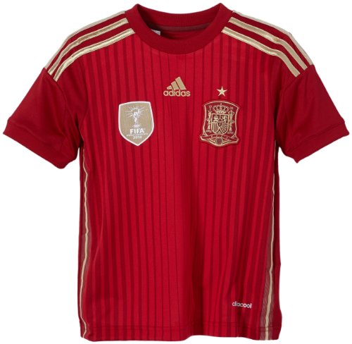 adidas Selección Española de Fútbol - Camiseta de fútbol para niño, 2014, Color Rojo, Talla 7 años (122-128 cm)