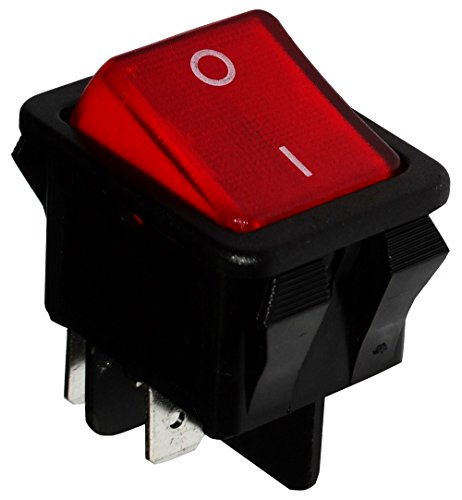 AERZETIX: Interruptor conmutador basculantes de boton DPST ON-OFF 16A/250V, 2 posiciones, Rojo C10799