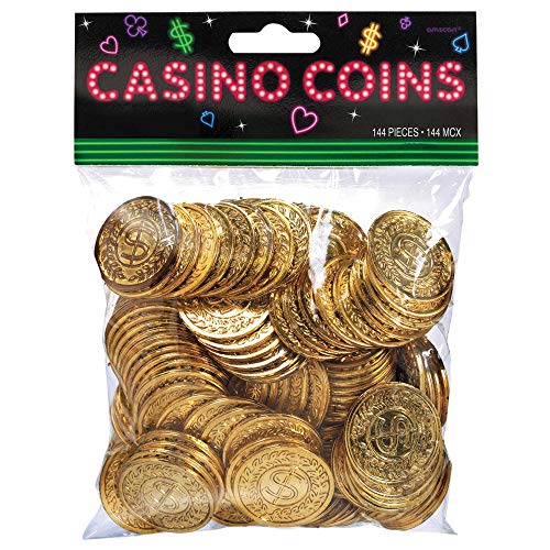 amscan Monedas 144-Casino (Oro)