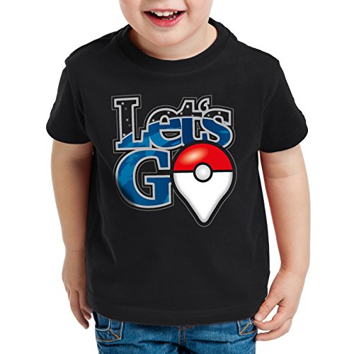 A.N.T. Let's Go Poké Ball Camiseta para Niños T-Shirt Monstruos Videojuego, Talla:152