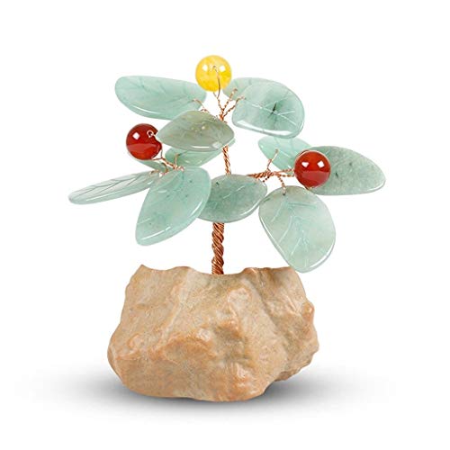Árbol del dinero bonsai feng shui Cristal Decoración del árbol en maceta de piedra cristalina del Ministerio del Interior Decoración Artesanía regalo de cumpleaños de la Fortuna Bonsai árbol del diner