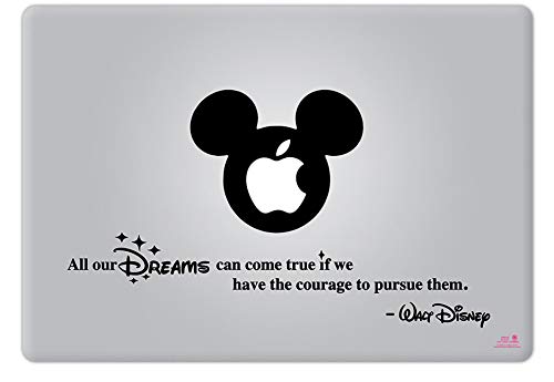 Artstickers. Pegatina para portatil de 11" y 13" Pulgadas. Diseño Walt Disney. Adhesivo para Apple MacBook Pro Air Mac Portátil. Color Negro. Regalo Spilart, Marca Registrada
