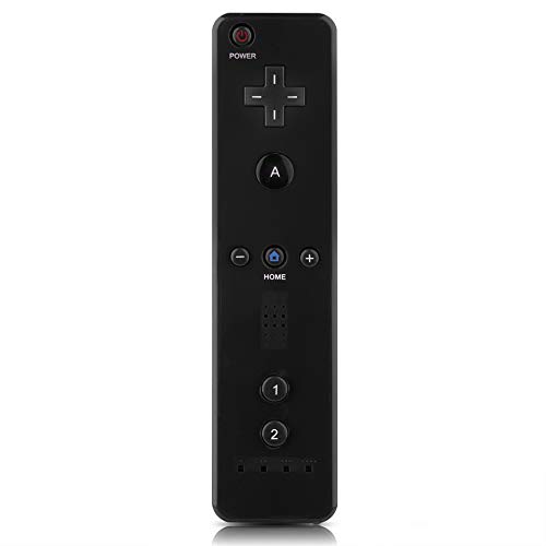 Aufee Controlador para Nintendo Wii, Mando para Nintendo Wii, de ABS, Controlador de Juego, con Cubierta de Goma(Negro)