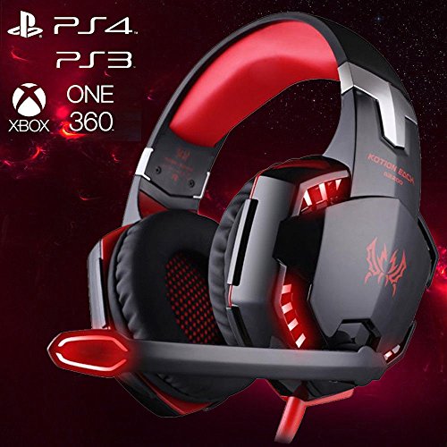 B de Creative 3.5 mm Gaming Headset Mic Red LED Auriculares estéreo para Laptop PS3 PS4 Xbox un X