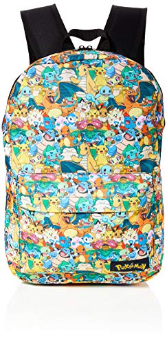 Bioworld POKEMON All-over Characters Print Backpack Mochila tipo casual, 45 cm, 15 liters, Varios colores (Multicolour)