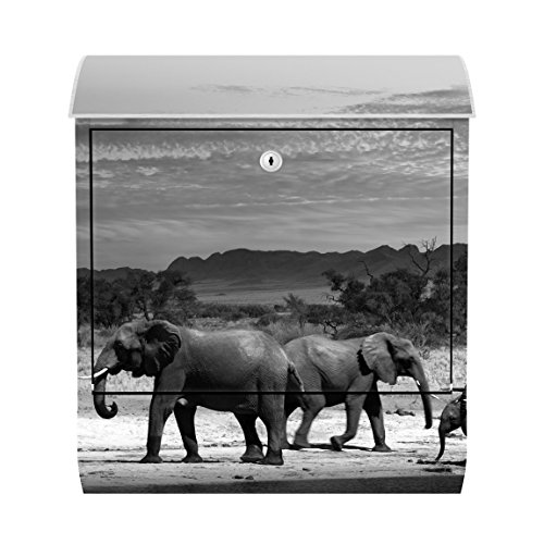 Buzón de pared herd of elephants Animales Wild Safari África estepa Sabana de impresión Art Modern – No. 53 _ II