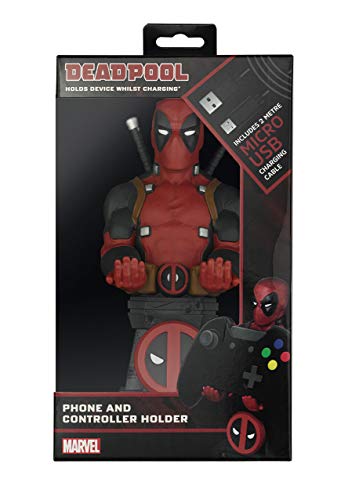 Cable guy Deadpool, soporte de sujeción o carga para mando de consola y/o smartphone de tu personaje favorito con licencia de Marvel. Producto con licencia oficial. Exquisite Gaming