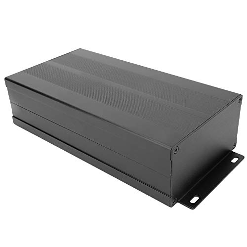Caja de 55 x 106 x 200 mm Proyecto de Placa de Circuito de Bricolaje Electrónico Caja de Aluminio Caja de Enfriamiento Caja de Aleación de Aluminio, Tipo Dividido(arena negra con placa de flexión)