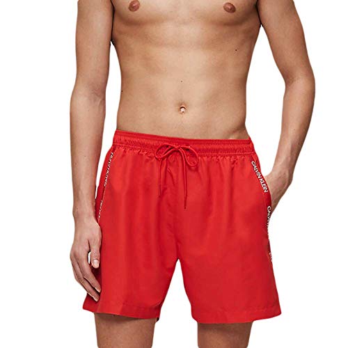 Calvin Klein Medium Drawstring Bañador, Rojo (High Risk XBG), Small para Hombre