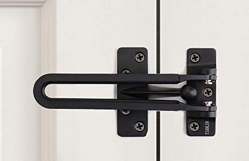 Cerradura de seguridad de la puerta, utilizada para proteger la seguridad del hogar, cerradura antirrobo de la puerta principal, hecha de aleación de zinc (negro)