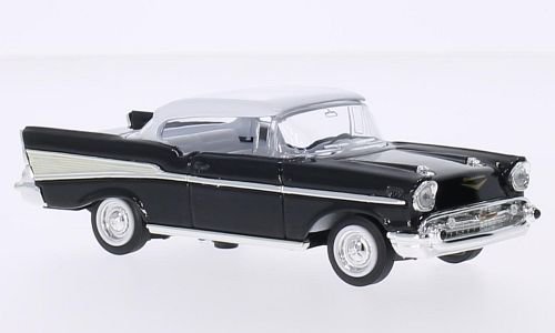Chevrolet Bel Aire, negro/blanco, 1957, Modelo de Auto, modello completo, Lucky El Cast 1:43