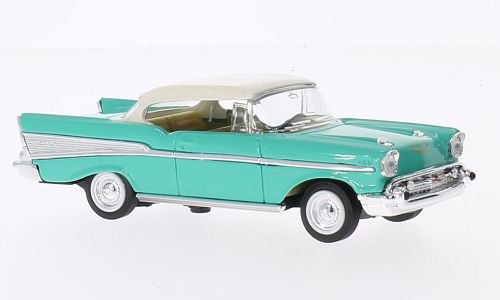 Chevrolet Bel Aire, verde claro/blanco, 1957, Modelo de Auto, modello completo, Lucky El Cast 1:43