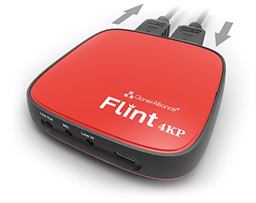 ClonerAlliance Flint 4KP, 4K Passthrough y Live Comment Video Capture Device. Baja latencia. 1080p 60 fps para Consolas de Juegos, videocámara, DSLR