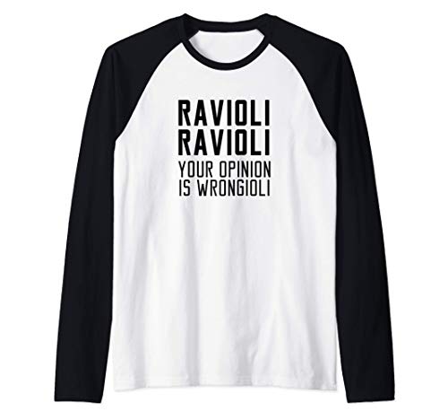 Comida italiana divertida de los ravioles que dice su Camiseta Manga Raglan