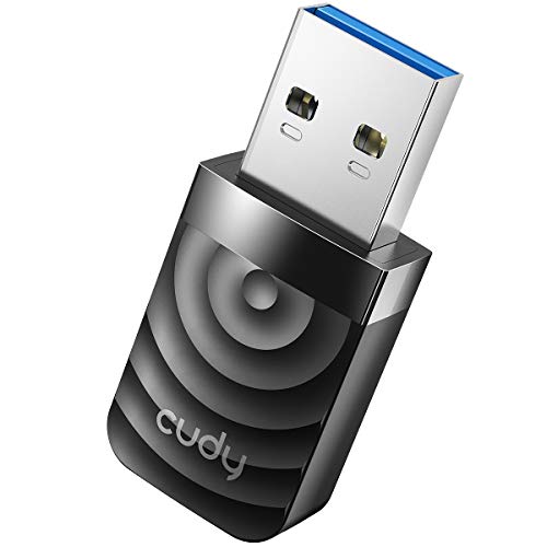 Cudy WU1300S AC 1300Mbps WiFi Adaptador USB 3.0 para PC, 400Mbps + 867Mbps USB WiFi Dongle, 5Ghz /2.4Ghz, USB 3.0 para Mayor Velocidad, Compatible con Windows Vista /7/8/8.1/10, Mac OS, Linux