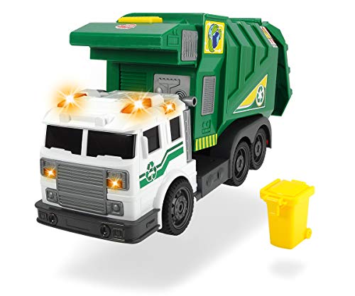 Dickie Toys City Cleaner - Elevador de Cubo de Basura con batería para Coche (39 cm, 3 años), Color Verde