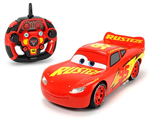 Dickie Toys Disney RC Cars 3 RRC Feature Lightning Mcqueen 203086009 - Coche teledirigido (Incluye Mando a Distancia, 1:16, 26 cm)
