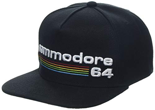 Difuzed Commodore 64 Embroidered Full Rainbow Logo Snapback Baseball Cap, (SB108477C64) Gorra de bisbol, Negro (Black Black), Talla única para Hombre