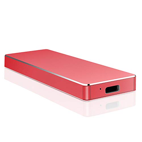 Disco Duro Externo 2 TB,Portátil Type C USB3.1 Disco Duro Externo para PC,Xbox One, TV(2TB,Rojo)