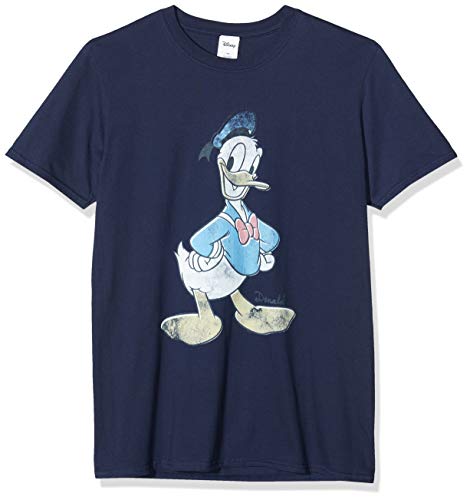Disney Donald Duck Classic Camiseta, Multicolor (Navy 004), Medium para Hombre