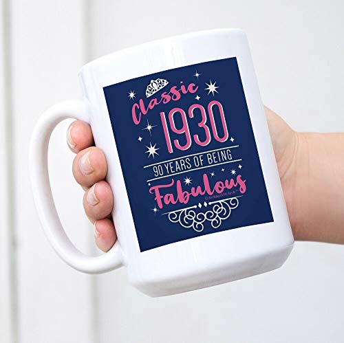 Divertida taza de café, regalo de 90 cumpleaños clásico 1930 taza de cerámica 90 años de ser taza de café taza de té taza novedad regalos para mujeres hombres