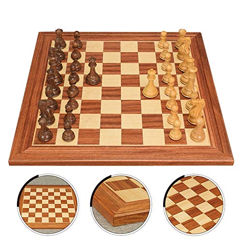DJRH Conjunto de ajedrez Piezas talladas con Vendimia, ajedrez de Madera Classic Piezas estándar de Piezas de ajedrez para niños para niños para Principiantes Familiares