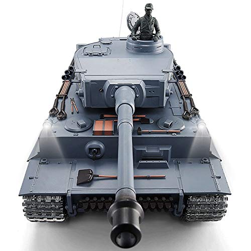 DJXWZX 2,4 Ghz 1/16 Escala tigre alemán tanque RC pesado tanque de juguete eléctrico inalámbrico Batalla Infierno Buggy Panzer adultos muchachos de los niños regalo de alta velocidad Airsoft RC modelo