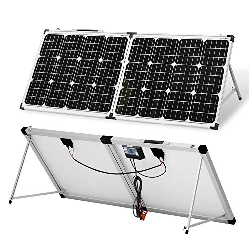 DOKIO Panel solar portátil plegable 100 W 12 V monocristalino maleta solar con controlador de carga impermeable