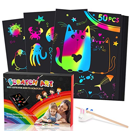 Dreamingbox Juguetes Niños 3-10 Años, Scratch Art Regalos Niños 4 5 6 7 8 Años Manualidades Niños Juguetes Educativos 3-8 Años 4-10 Años Regalos Niña Regalos de Cumpleaños para Niños
