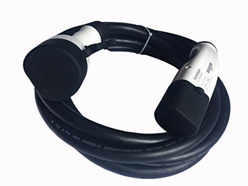 Duosida EV cable de carga Tipo 2 - Tipo 2 (Mennekes) | 32A | 3 fases | 22kW | 5m + libre bolsa compacta de transporte