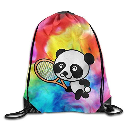 Dutch Panda Player - Mochila de Viaje con cordón para la Compra, diseño de Jugador de Tenis