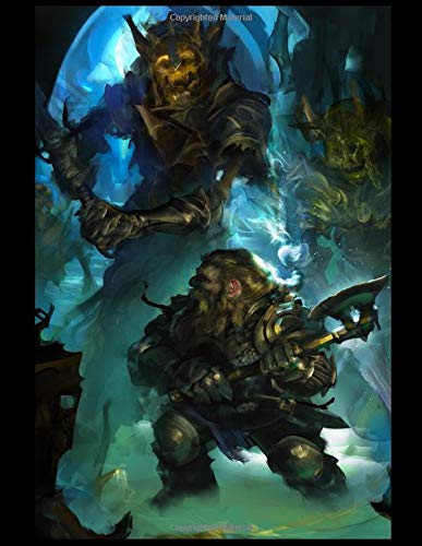 Dwarf fighting Undead Knights Notebook: Epic Fantasy Art Lined Journal | Dungeon Battle Dwarf vs Lich Notebook | RPG Crypt Battle Illustration | Matte cover (Fantasy Art Journals by Fadingray)