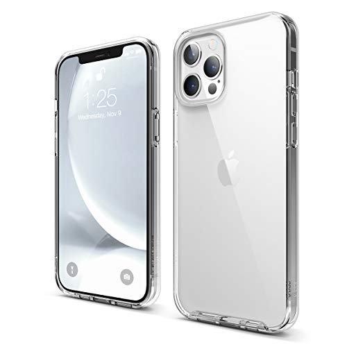elago Híbrida Transparente Funda Compatible con iPhone 12 Pro MAX Case (6.7"), Reverso de Anti-Amarilleo PC Duradero, Flexible Bumper Protectora (Trasparente)