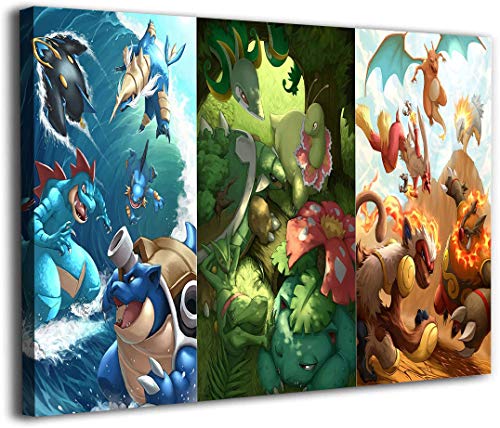 Elliot Dorothy Pokemon Wall Art Modern Home Decor Living Room Study Bedroom Canvas Prints Painting 28"x20", Stretched and Ready to Hang