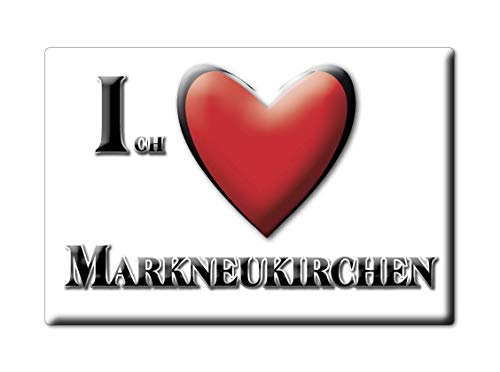 Enjoymagnets MARKNEUKIRCHEN (SN) Souvenir IMANES DE Nevera Alemania Sachsen IMAN Fridge Magnet Corazon I Love