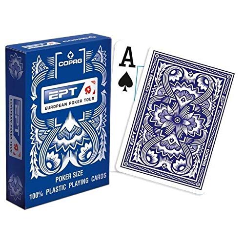 EPT Baraja de Cartas European Poker Tour 100% plastico Color Azul