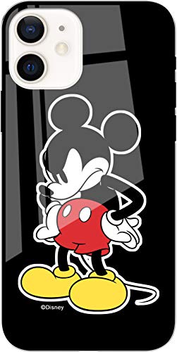 ERT GROUP Disney Mickey Mouse Premium Funda de Vidrio para Teléfono Diseñada para iPhone 12 Mini 5.4, Funda Protectora de Vidrio Templado, Alta Resistencia a los Arañazos, Funda Protectora de Alto