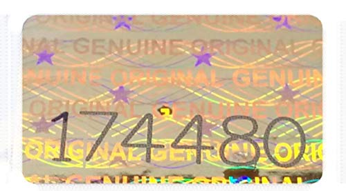 Etiquetas con holograma, 200 unidades, con números de serie, sello de garantía adhesivo 16 x 10 mm