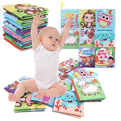 fanshiontide Impermeable Libros Blandos para Bebé Interactivo Aprendizaje y Educativo Juguetes Regalo para Bebes Recién Nacido Niños(8 PCS)
