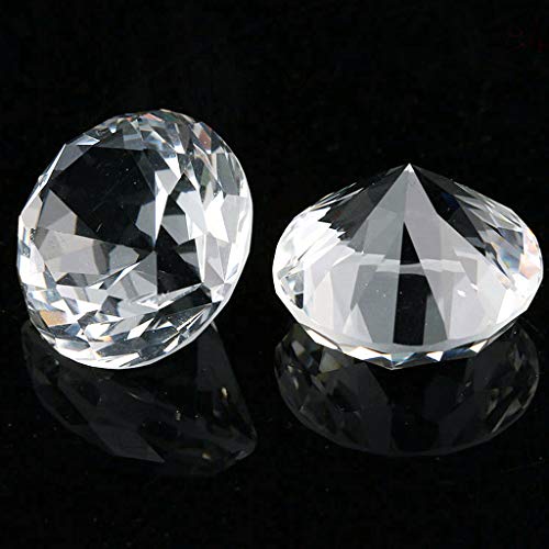 Feelairy 146 piezas Diamantes acrílicos Deco, 20 mm Cristal Transparente Brillantes Diamantes Cristal Brillantes Gemas Transparente para Mesa Boda Primavera Decoración