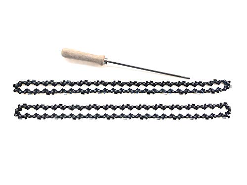 flexparts 2 cadenas de motosierra 3/8 1,1 52 eslabones con lima redonda de 4 mm apta para espadas de longitud 35 cm de las marcas Dolmar Husqvarna Makita, etc.
