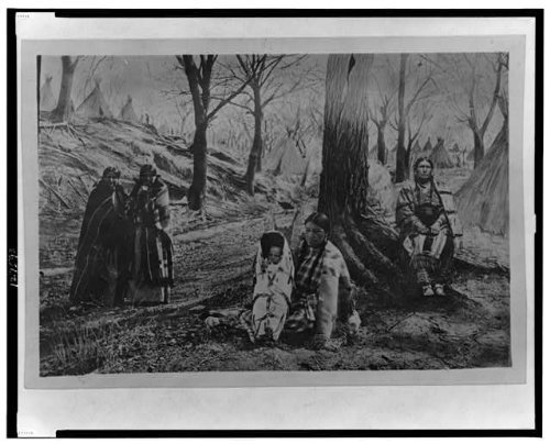 Foto: Kansa Tribe, KAW Indian campamento, 1872, indios de América del Norte, Gran Plains, c1923. Tamaño: 8 x 1