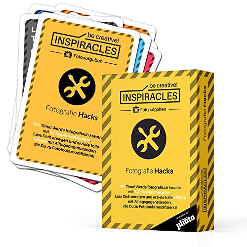 Fotos tareas hacks – Inspiración & Fotografías Aprendizaje con 52 cartas de tareas, Edición Fotohacks, instrucciones para fotos creativas, en caja de cartón