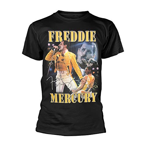 Freddie Mercury Queen We Will Rock You Oficial Camiseta para Hombre (X-Large)